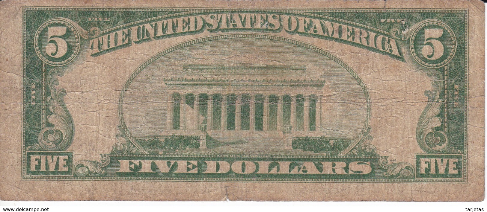 BILLETE DE ESTADOS UNIDOS DE 5 DOLLARS DEL AÑO 1934 LETRA B NEW YORK  (BANK NOTE) - Federal Reserve (1928-...)