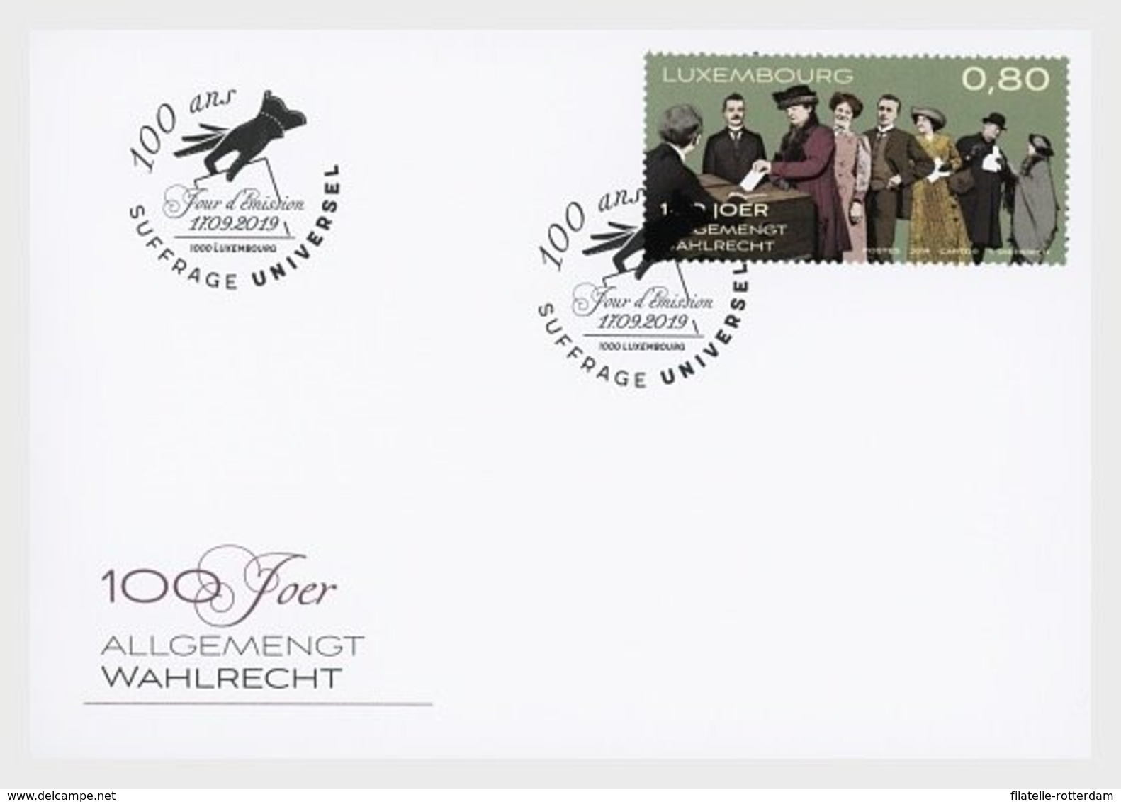 Luxemburg / Luxembourg - Postfris / MNH - FDC 100 Jaar Kiesrecht 2019 - Nuevos