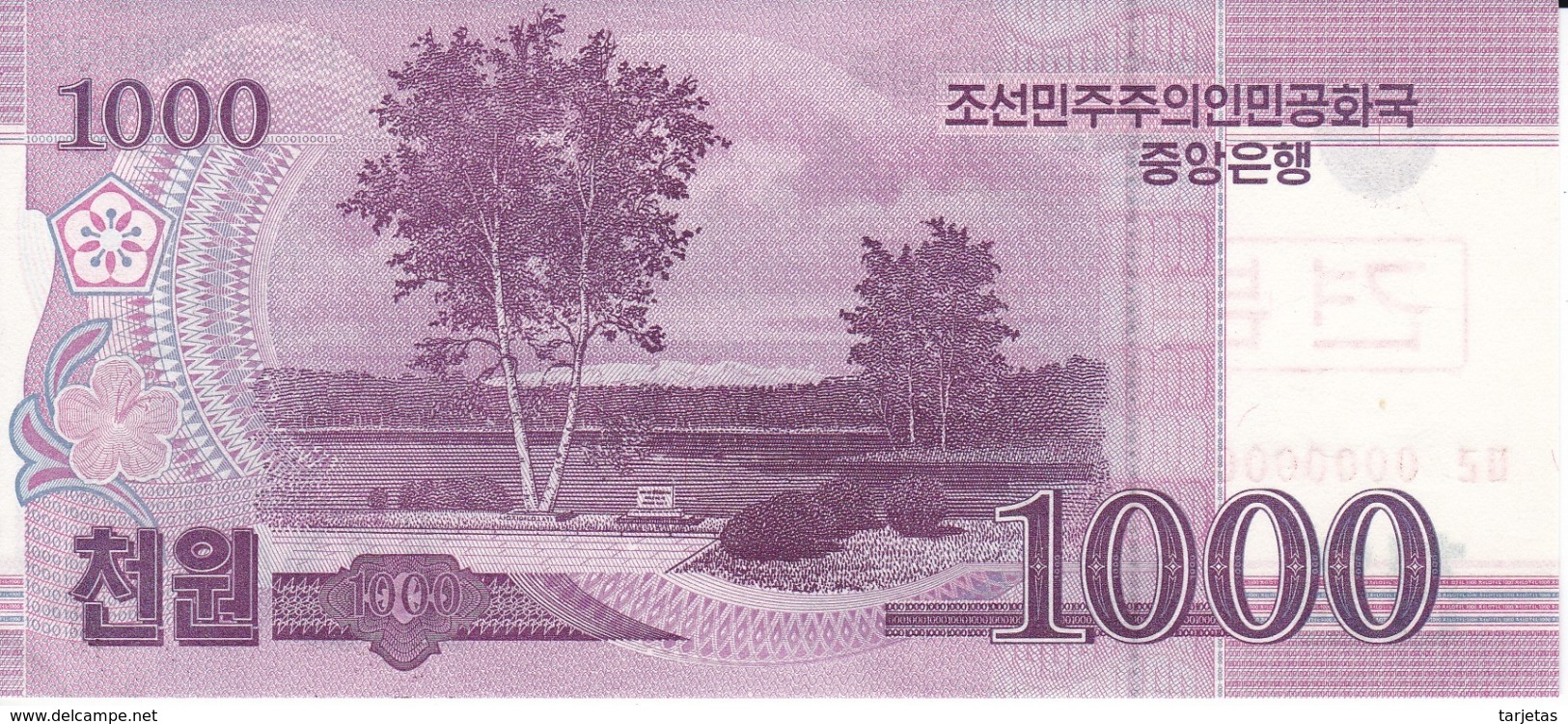 SPECIMEN - BILLETE DE COREA DEL NORTE DE 1000 WON DEL AÑO 2008 (BANKNOTE) SIN CIRCULAR-UNCIRCULATED - Corea Del Norte