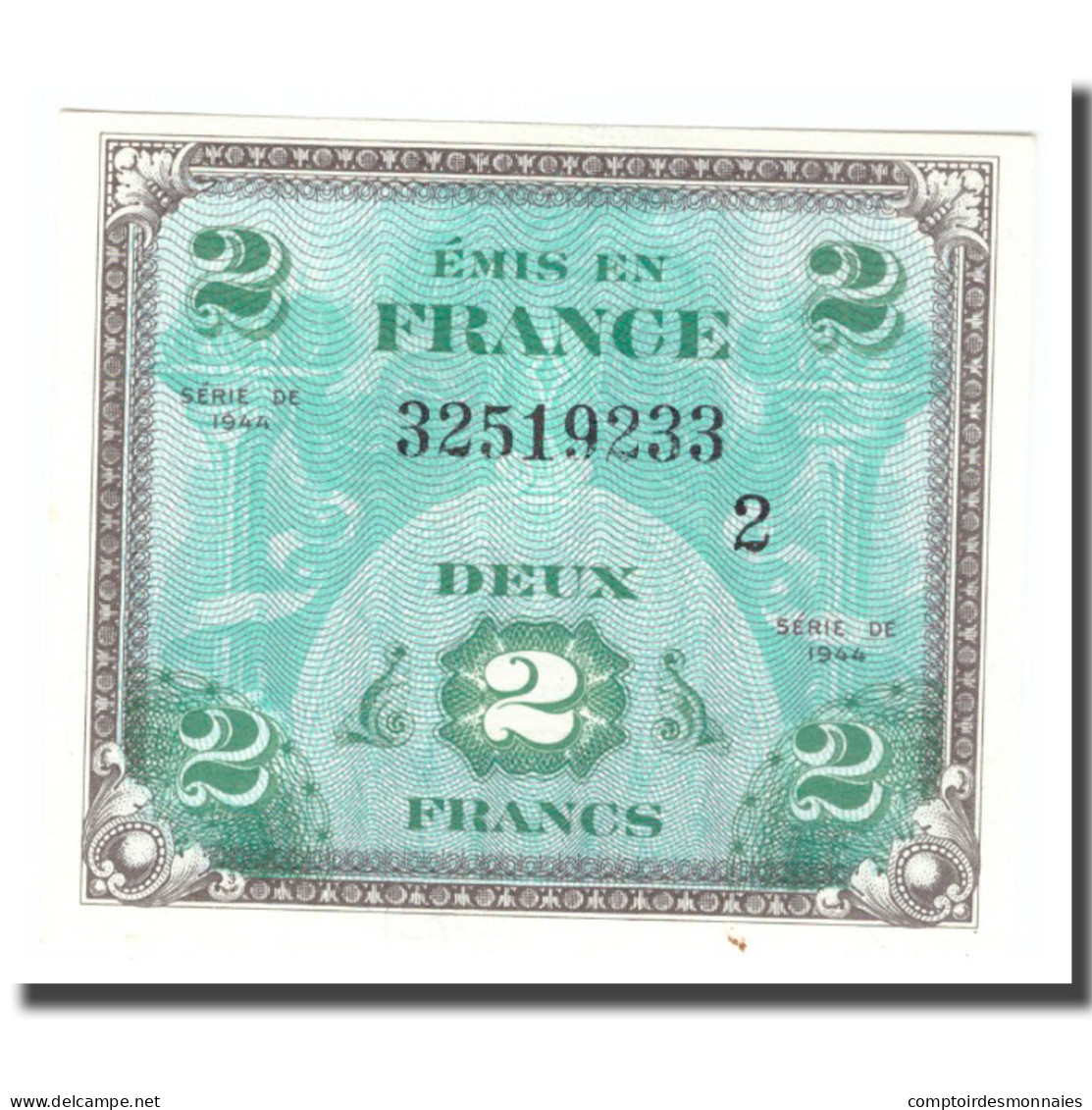 France, 2 Francs, Drapeau/France, 1944, 1944, SPL, Fayette:VF16.2, KM:114b - 1944 Drapeau/France