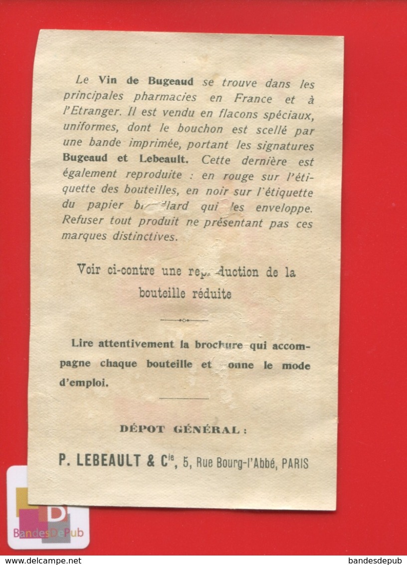 Rare VIN DE BUGEAUD Jolie Chromo Herold Art Nouveau Bouteille Masque Pierre Vin Vigne Raison Lebeault Paris - Autres & Non Classés