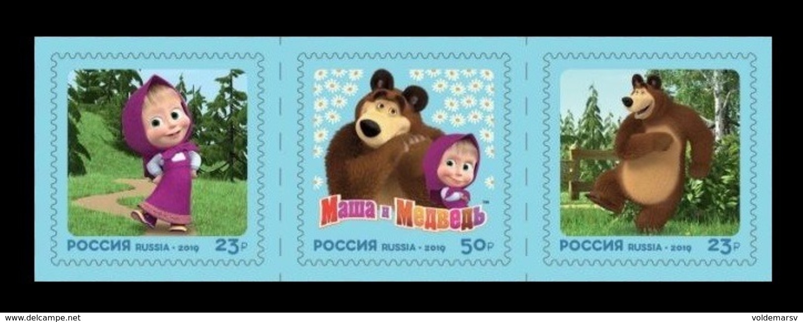 Russia 2019 Mih. 2778/80 Animated Television Series Masha And The Bear MNH ** - Ungebraucht