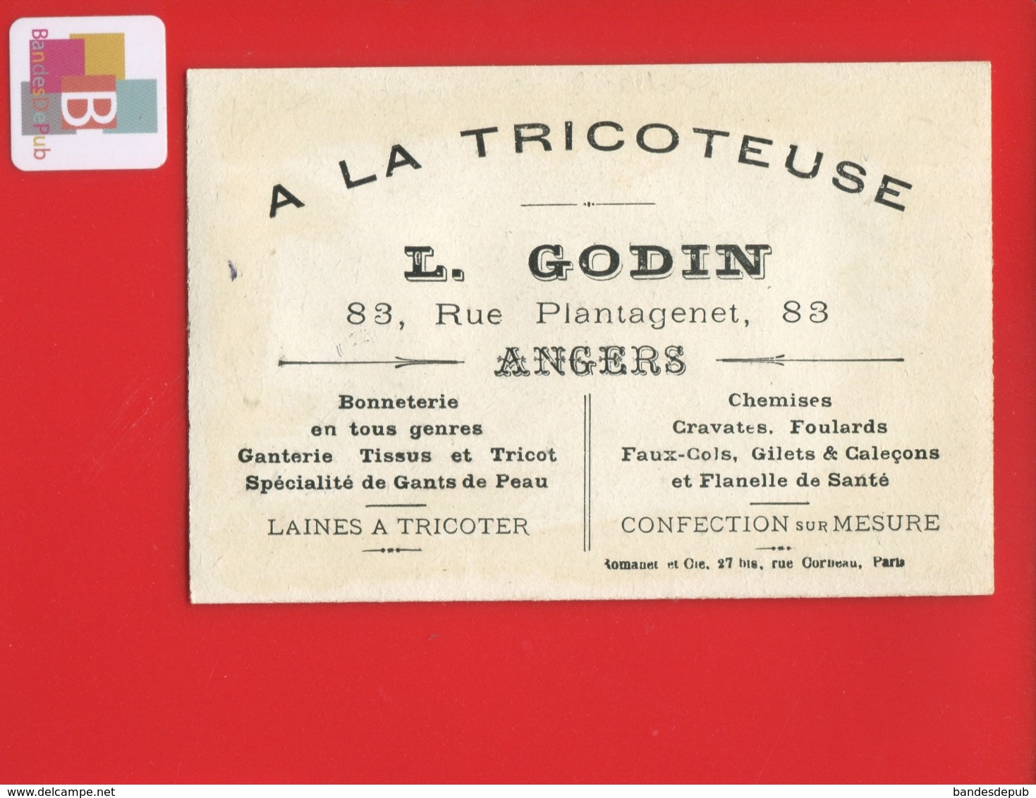 ANGERS Godin Rue Plantagenet CHROMO DIDACTIQUE ROMANET AEROSTAT BALLON MORT BLANCHARD BALLON FEU ARTIFICE PARIS - Other & Unclassified