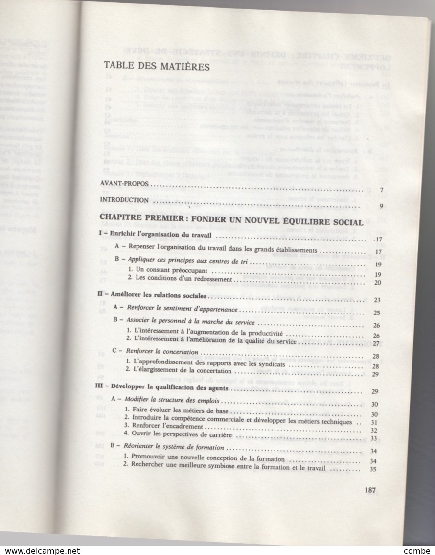 L'AVENIR DE LA POSTE. JACQUES CHEVALLIER. 189 PAGES / TIROIR HAUT - Otros & Sin Clasificación