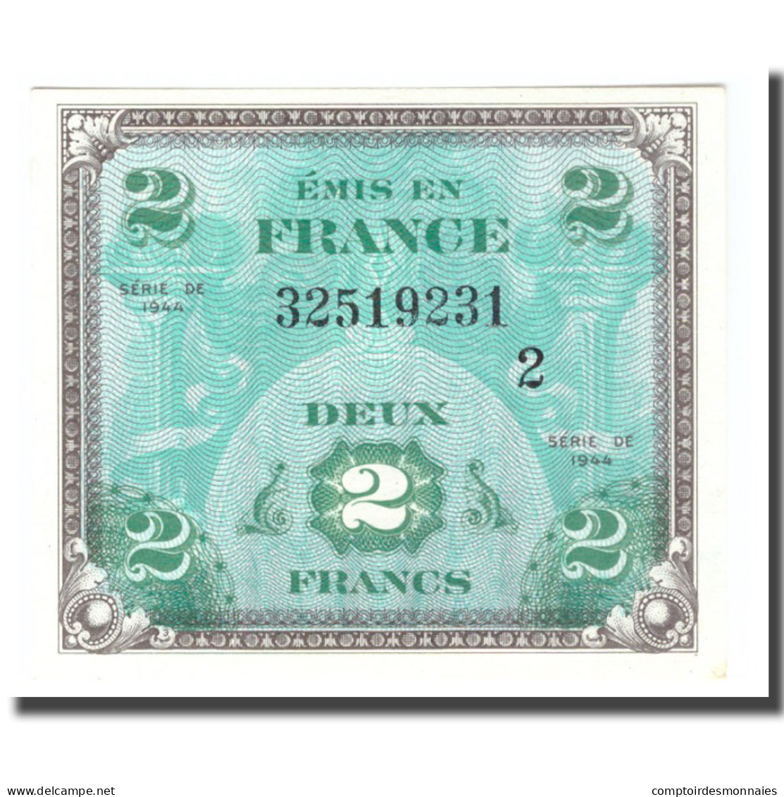 France, 2 Francs, Drapeau/France, 1944, 1944, SPL+, Fayette:VF16.2, KM:114b - 1944 Bandiera/Francia