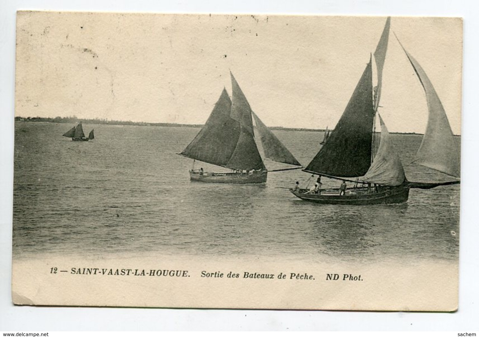 50 ST SAINT VAAST LA HOUGUE Sortie Des Bateaux De Peche ND 12   écrite Et Timbrée    D18 2019 - Other & Unclassified