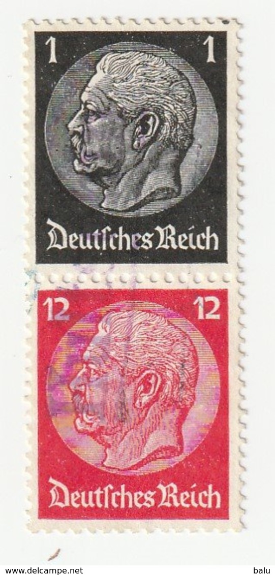 Deutsches Reich 1937 Michel 512/519, S147 Gestempelt, Hindenburg Zusammendruck Aus H-Blatt 90, S 147 - Zusammendrucke