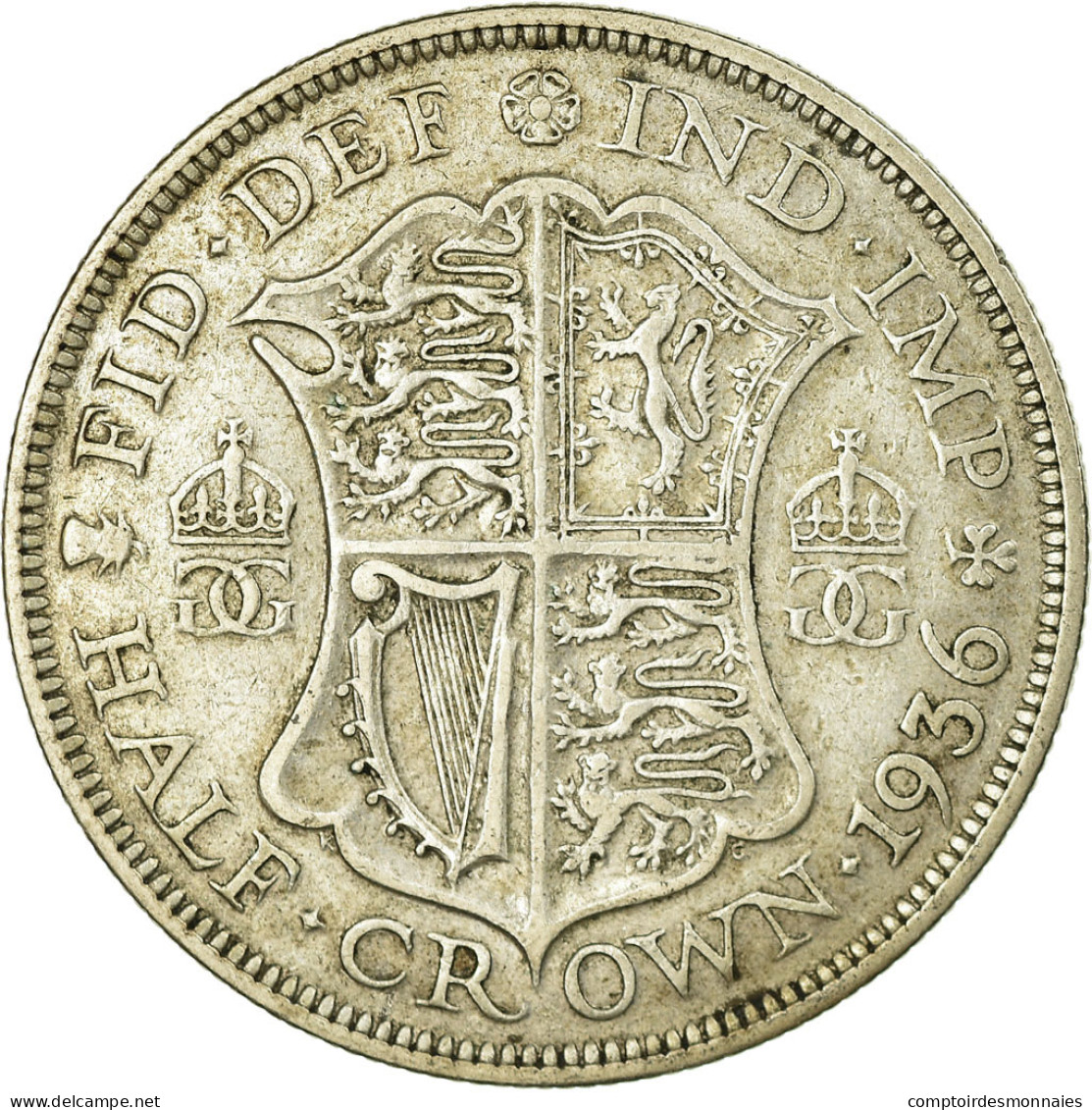 Monnaie, Grande-Bretagne, George V, 1/2 Crown, 1936, TB+, Argent, KM:835 - K. 1/2 Crown