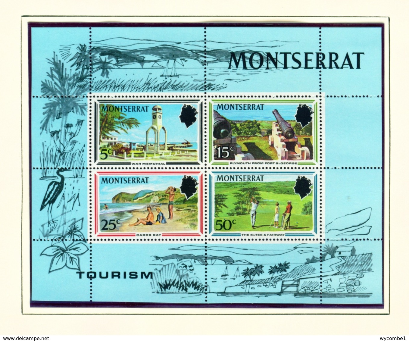 MONTSERRAT - 1970 Tourism Miniature Sheet Unmounted/Never Hinged Mint - Montserrat