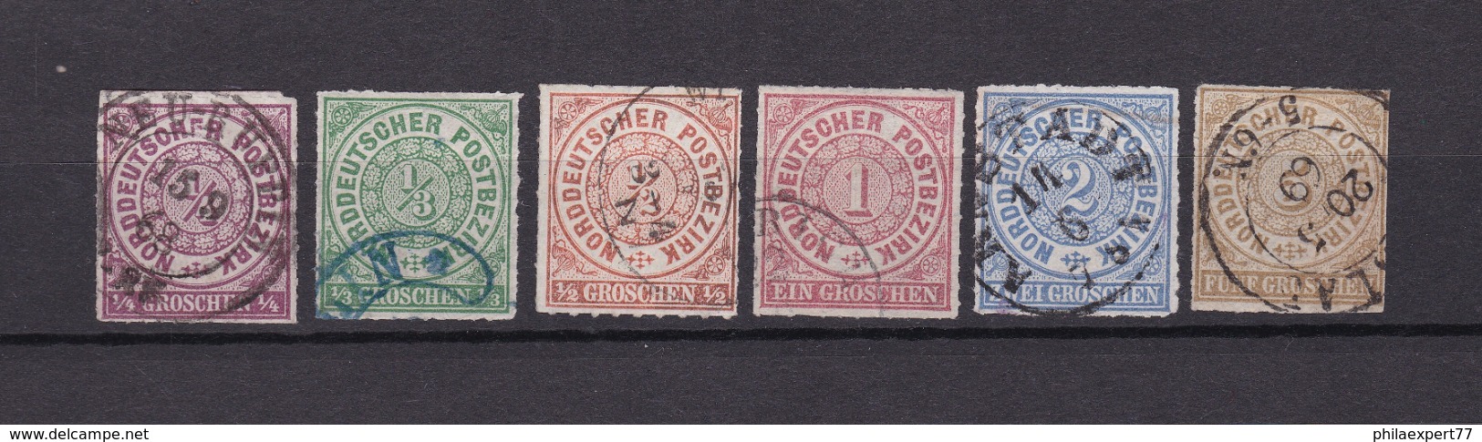 Norddeutscher Postbezirk - 1868 - Michel Nr. 1/6 - Gest. - 45 Euro - Autres & Non Classés