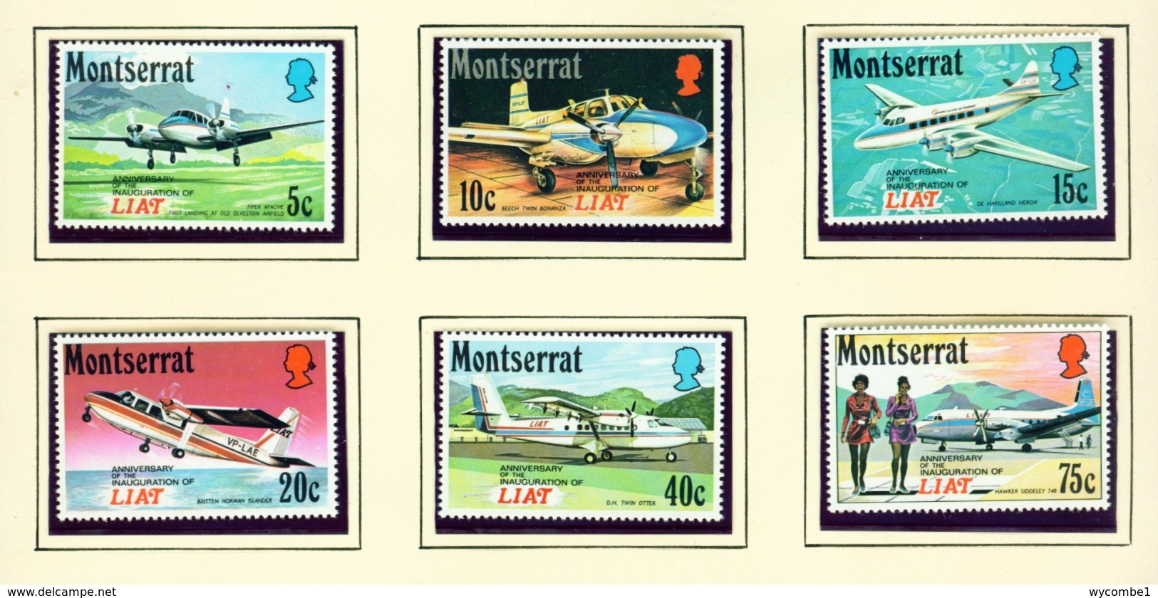 MONTSERRAT - 1971 Air Transport Set Unmounted/Never Hinged Mint - Montserrat