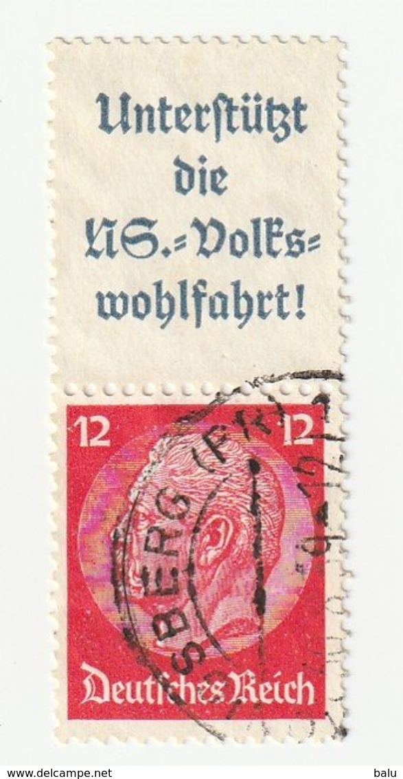 Deutsches Reich 1937 Michel A8b/519, S155. Gestempelt, A 8 B + 12 Pfg. Hindenburg Zusammendruck, S 155. - Zusammendrucke