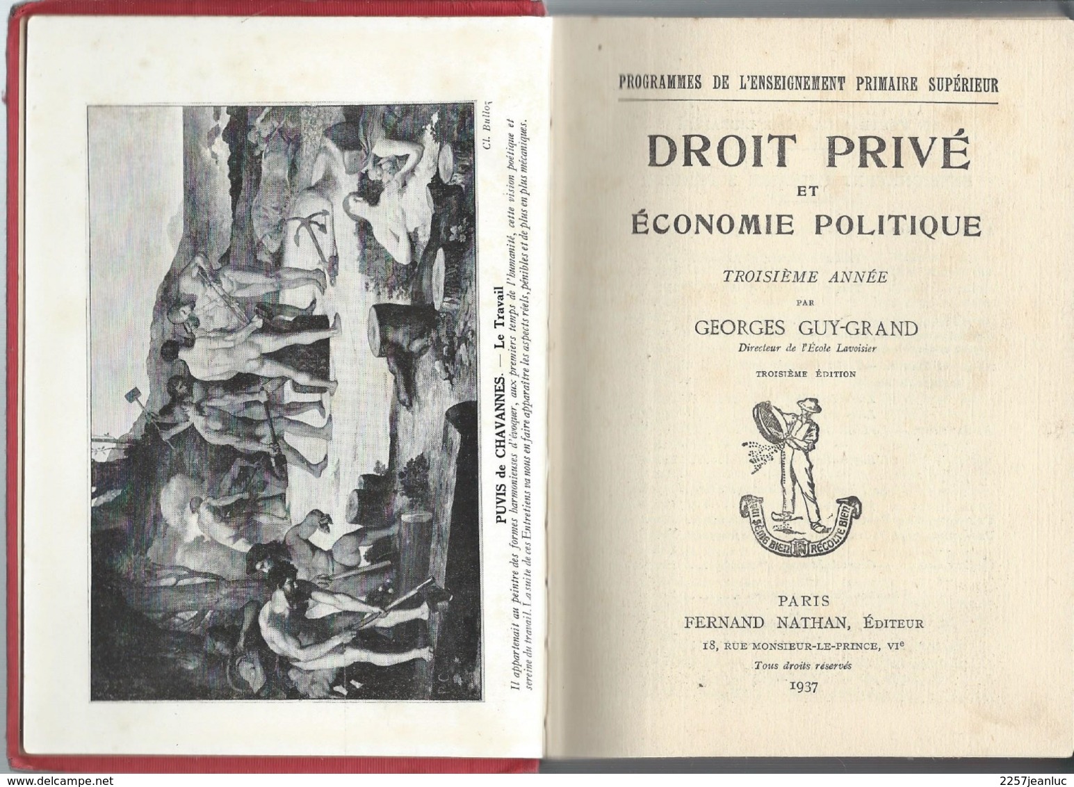 Droit Privé Et Economie Politique  Edit Fernand Nathan 1937 - Right