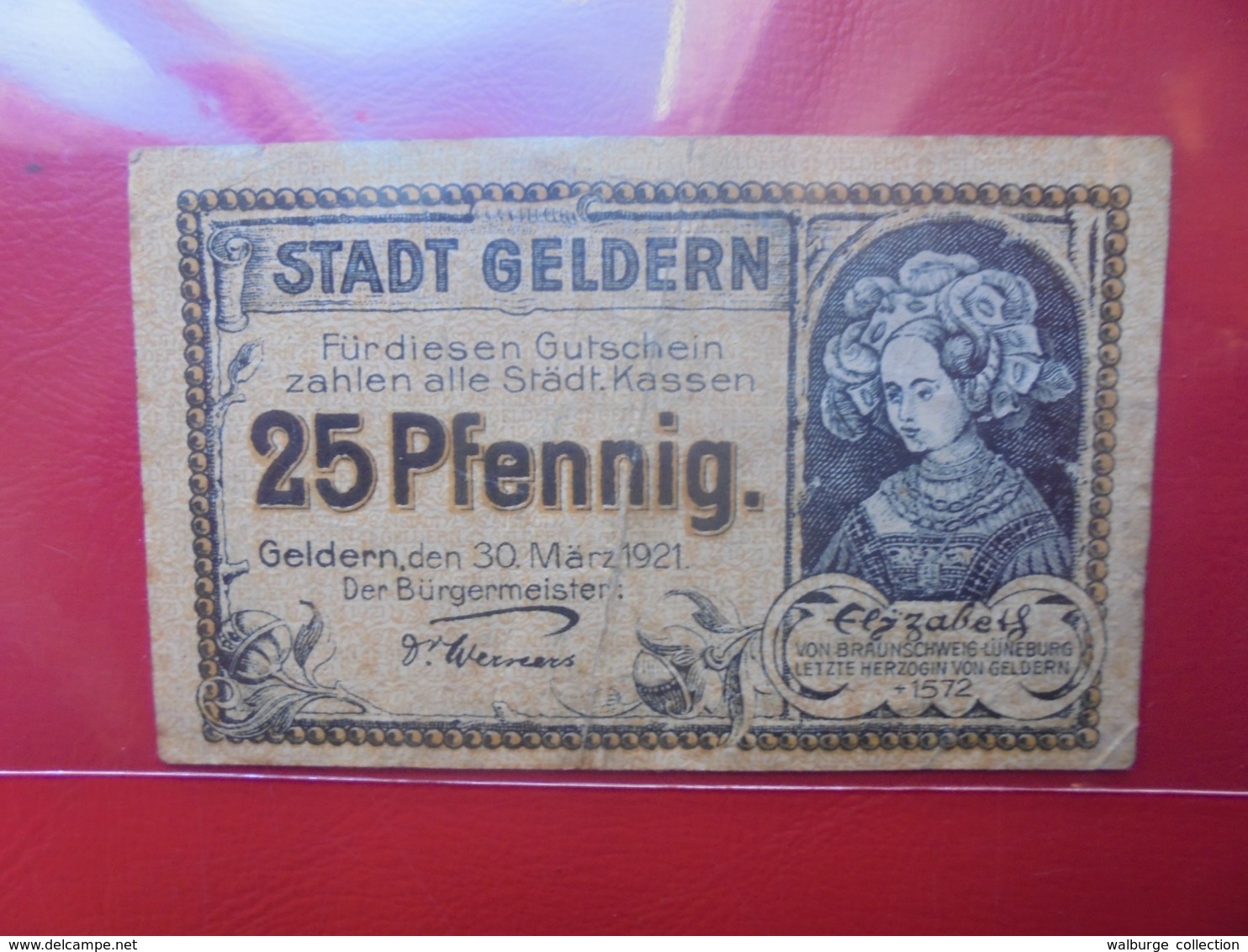 GELDERN 25 PFENNIG 1921 CIRCULER - Collezioni