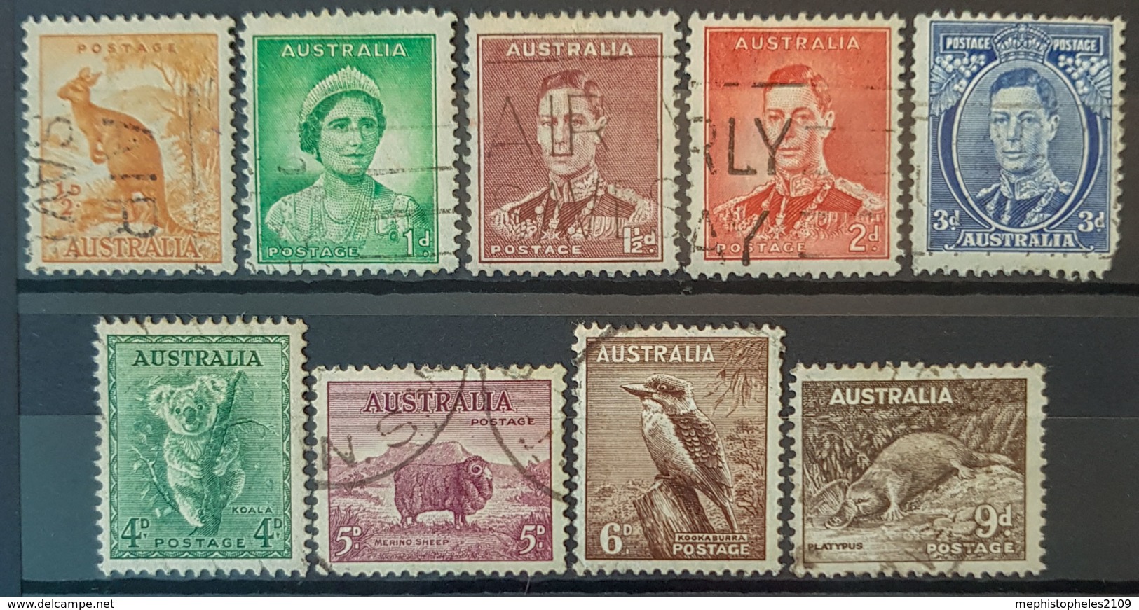 AUSTRALIA 1937/46 - Canceled - Sc# 166, 167, 168, 169, 170, 171, 172, 173, 174 - Gebraucht