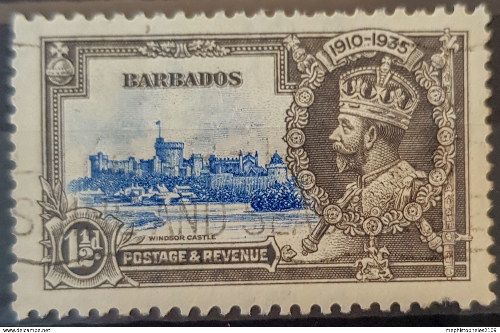 BARBADOS 1935 - Canceled - Sc# 187 - Silver Jubilee - Barbades (...-1966)