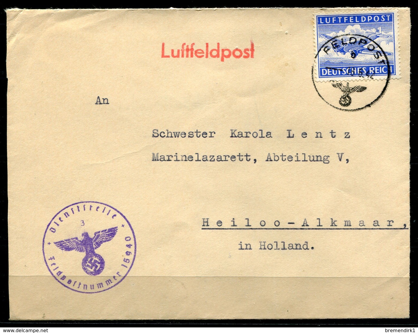 31142) DEUTSCHES REICH Luft-Feldpostbrief 1945 - Briefe U. Dokumente