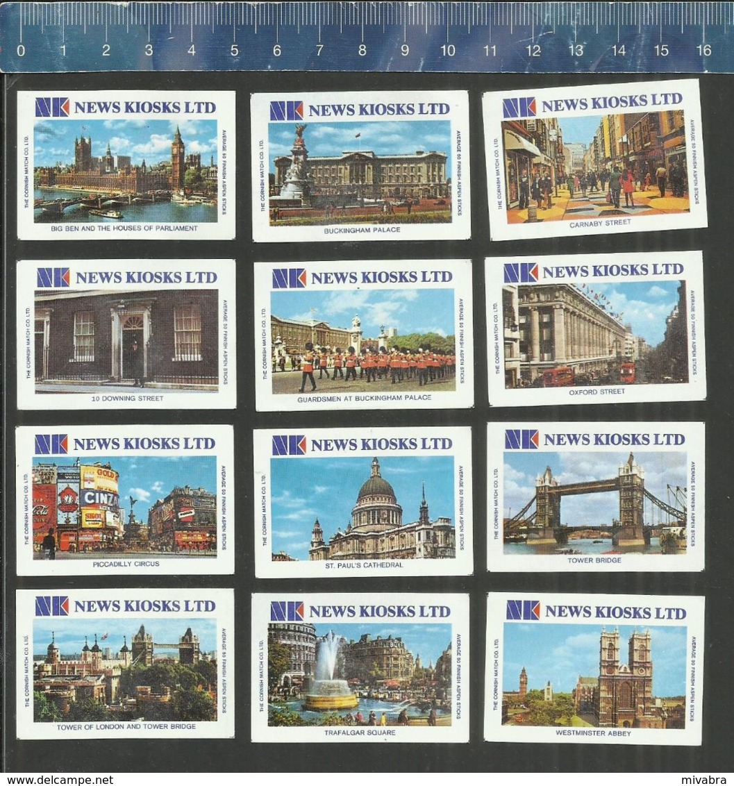 NEWS KIOSKS LONDON VIEWS  CMC Matchbox Labels Finland - Boites D'allumettes - Etiquettes