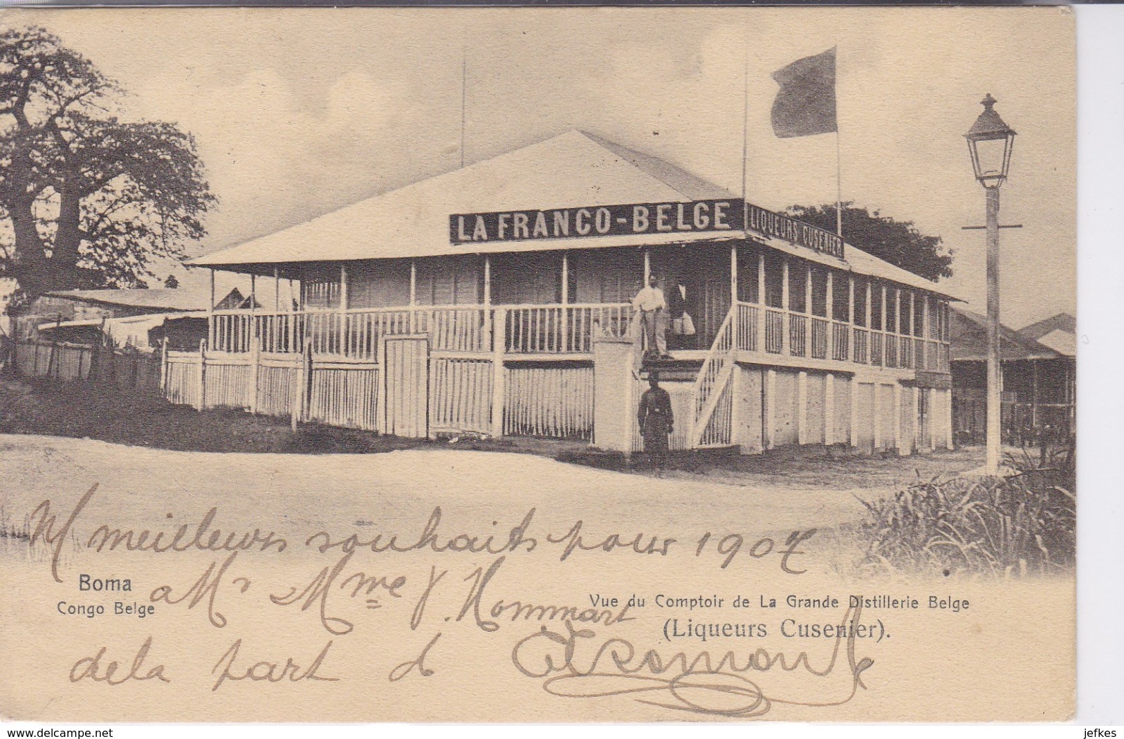 BOMA Vue Du Comptoir De La Grande Distillerie Belge ( LIQUEURS  CUSENIER). Publicité Au Dos 1907 - Kinshasa - Leopoldville