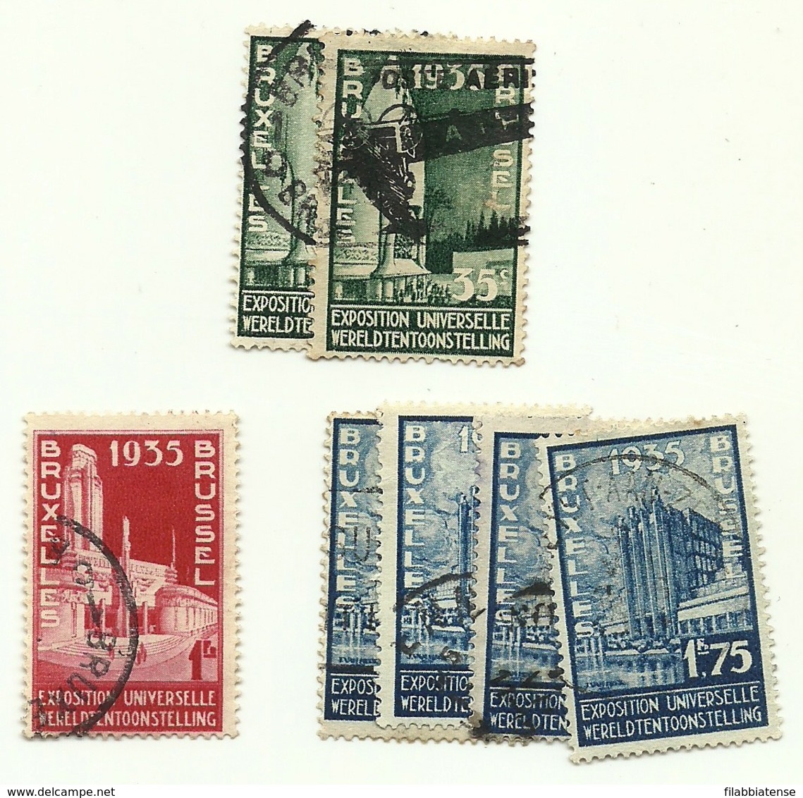 1934 - Belgio 386x2 + 387 + 389x4  Esposizione Di Bruxelles                   C3773   ---- - 1935 – Brüssel (Belgien)