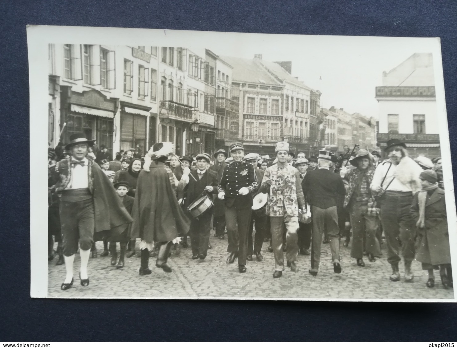 DIMANCHE GRAS À BINCHE EN 1937 LA LOUVIÈRE HAINAUT WALLONIE BELGIQUE CARTE - PHOTO CARTE POSTALE PHOTOGRAPHIE ENSEIGNE - Binche