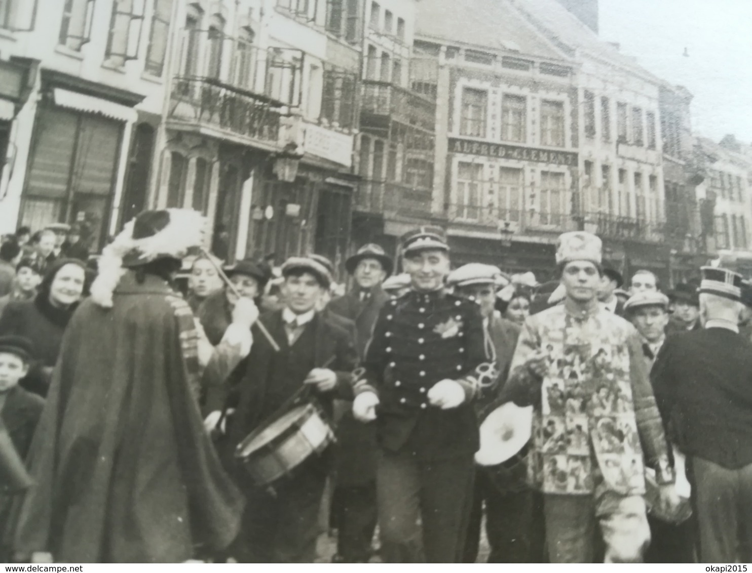 DIMANCHE GRAS À BINCHE EN 1937 LA LOUVIÈRE HAINAUT WALLONIE BELGIQUE CARTE - PHOTO CARTE POSTALE PHOTOGRAPHIE ENSEIGNE - Binche