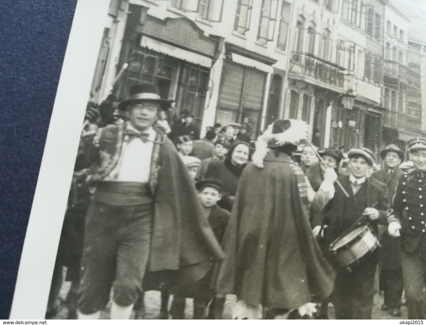 DIMANCHE GRAS À BINCHE EN 1937 LA LOUVIÈRE HAINAUT WALLONIE BELGIQUE CARTE - PHOTO CARTE POSTALE PHOTOGRAPHIE ENSEIGNE - Binche