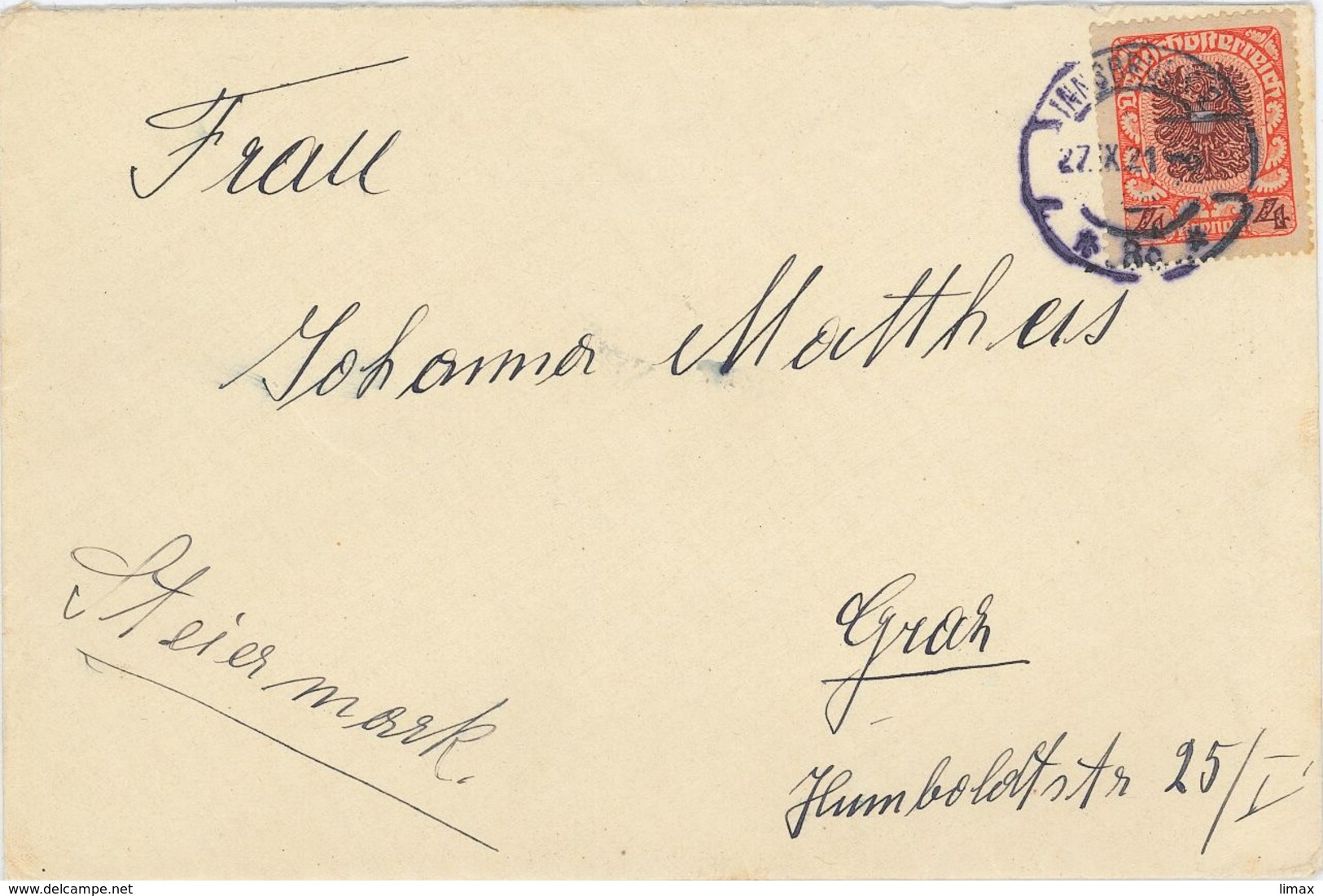 WIen 27.X.1921 - Lettres & Documents