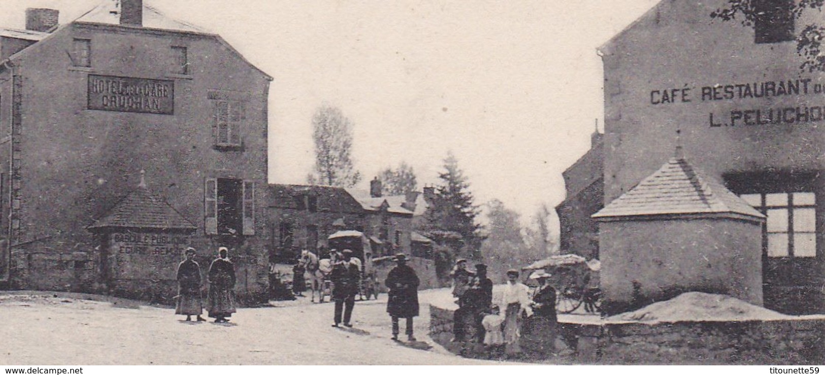 23-LAVAVEIX-les-MINES (Creuse)- QUARTIER De La GARE- "Hôtel De La Gare CAUCHAN-Café-Rest. PELUCHON"-Ecrite 1908- - Altri & Non Classificati