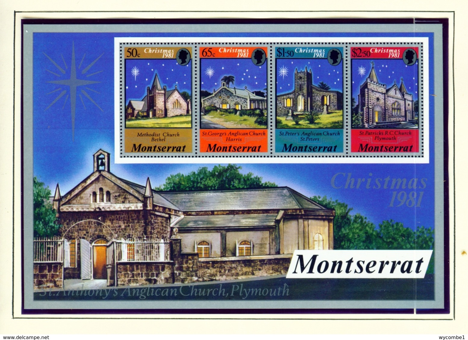 MONTSERRAT - 1981 Christmas Miniature Sheet Unmounted/Never Hinged Mint - Montserrat