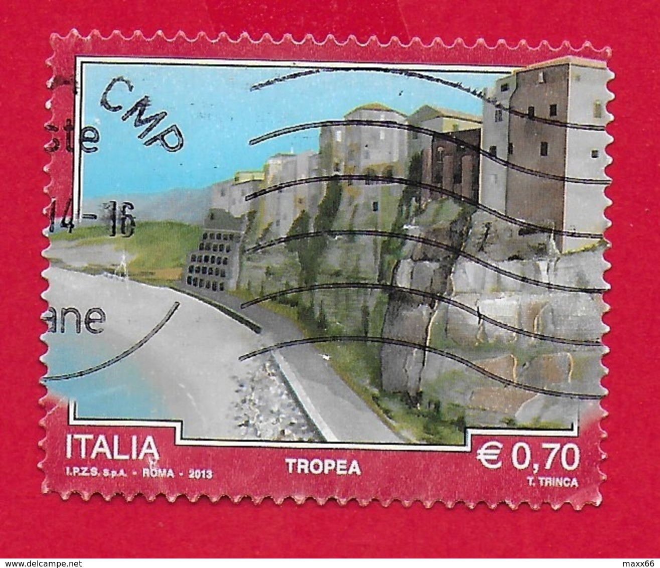 ITALIA REPUBBLICA USATO - 2013 - TURISMO TURISTICA - Tropea - 0,70 € - S. 3443 - 2011-20: Used