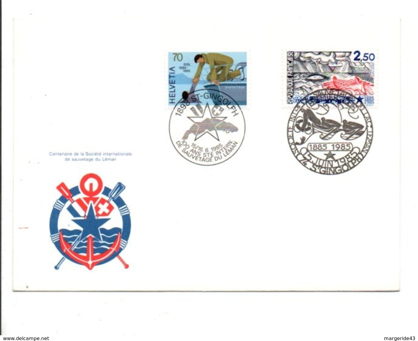 FRANCE-SUISSE 100 ANS Sté DE SAUVETAGE DU LAC LEMAN 1985 - Joint Issues