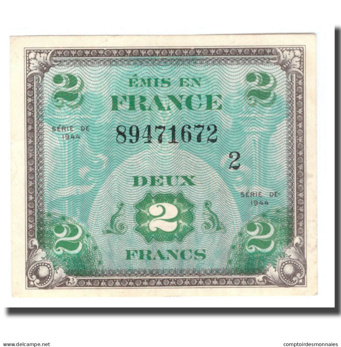 France, 2 Francs, Drapeau/France, 1944, 1944, SUP+, Fayette:VF16.2, KM:114b - 1944 Drapeau/France