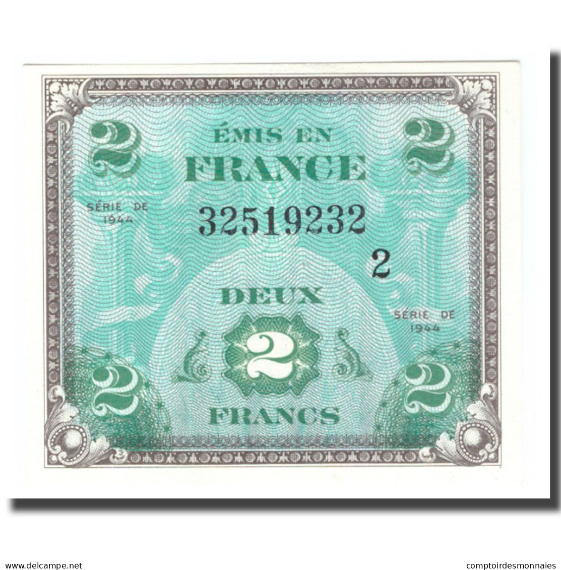 France, 2 Francs, Drapeau/France, 1944, 1944, NEUF, Fayette:VF16.2, KM:114b - 1944 Bandiera/Francia