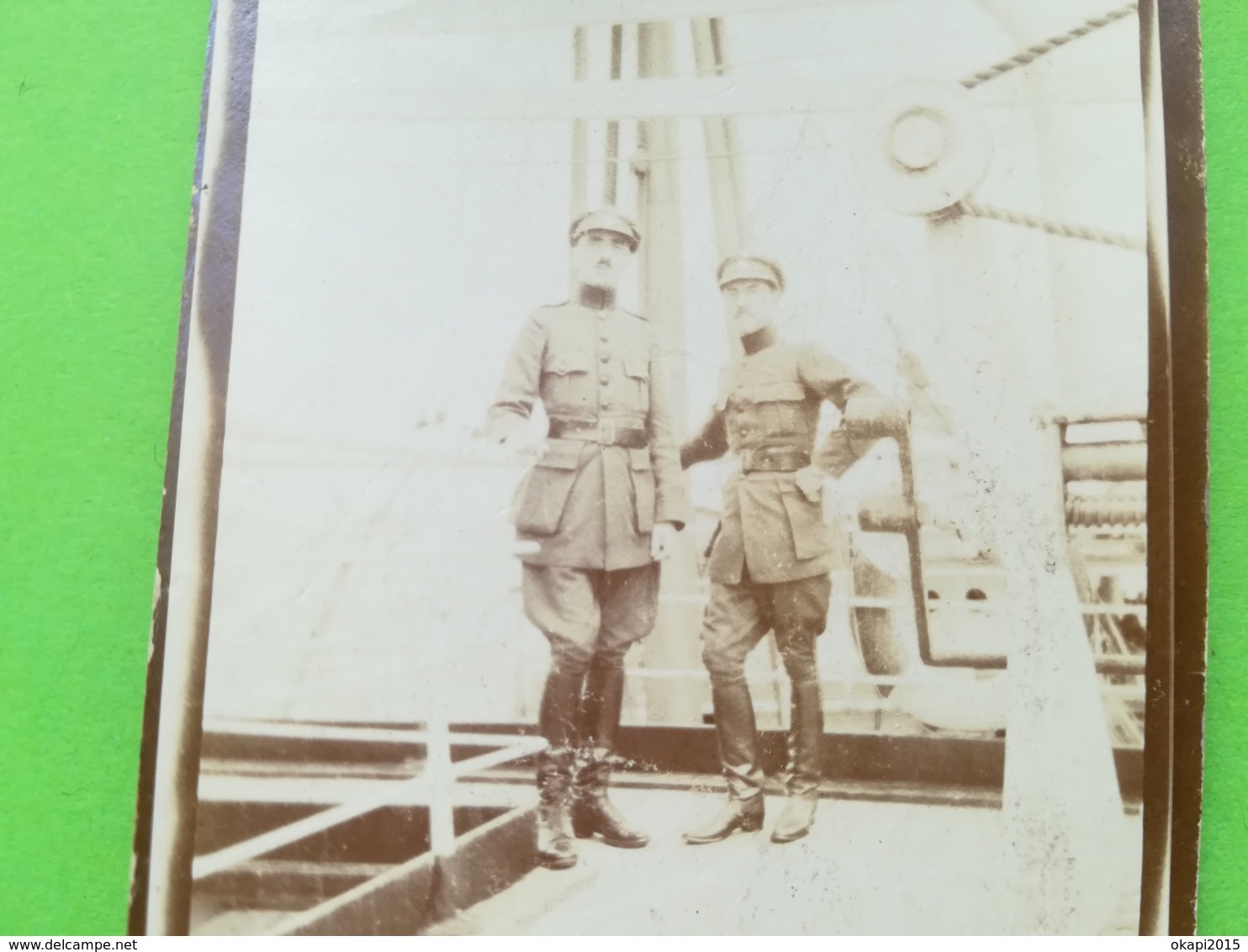 MILITAIRES UNE PERSONNE NOMMÉE À BORD BATEAU ANVERSVILLE COMPAGNIE BELGE MARITIME DU CONGO ANNÉE 1917 4 PHOTOS BELGIQUE - Bateaux