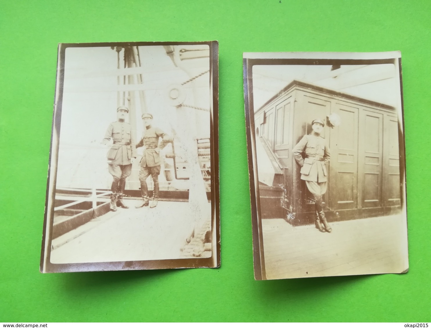 MILITAIRES UNE PERSONNE NOMMÉE À BORD BATEAU ANVERSVILLE COMPAGNIE BELGE MARITIME DU CONGO ANNÉE 1917 4 PHOTOS BELGIQUE - Bateaux