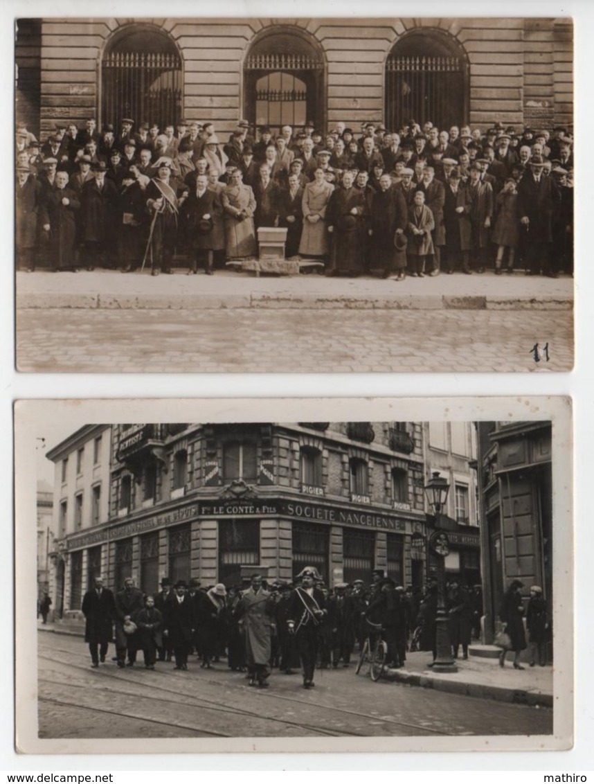 Châlons Sur Marne ,2 Cartes-photos :après Une  Cérémonie Religieuse,pose Devant La Mairie Avec Le Maire Louis Laforest. - Châlons-sur-Marne