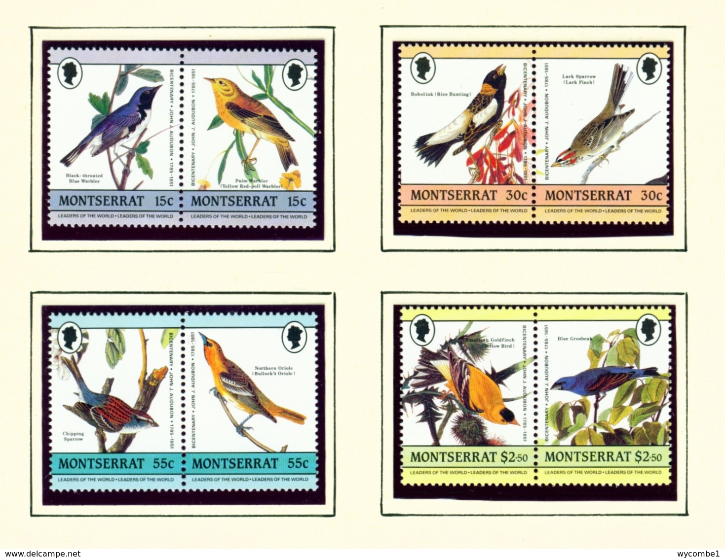 MONTSERRAT - 1985 Audubon Bird Paintings Set Unmounted/Never Hinged Mint - Montserrat