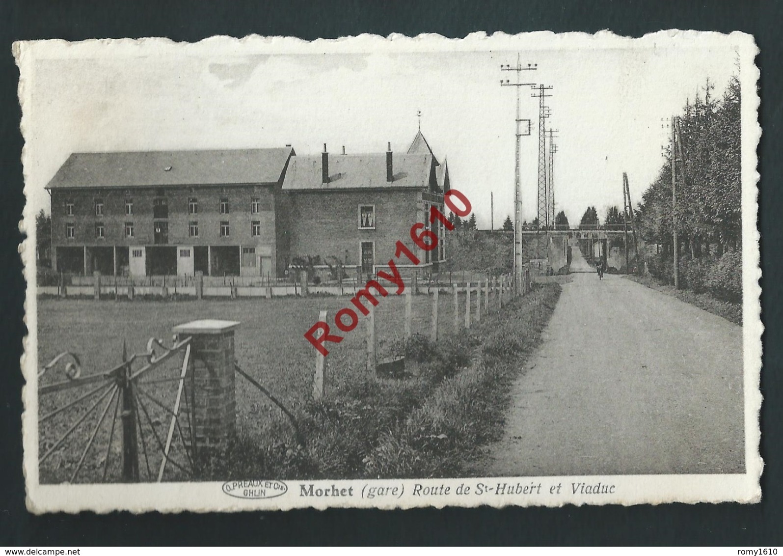 MORHET (gare) Vaux - Sur - Sure. Route De ST. Hubert Et Viaduc.  2 Scans. - Vaux-sur-Sure