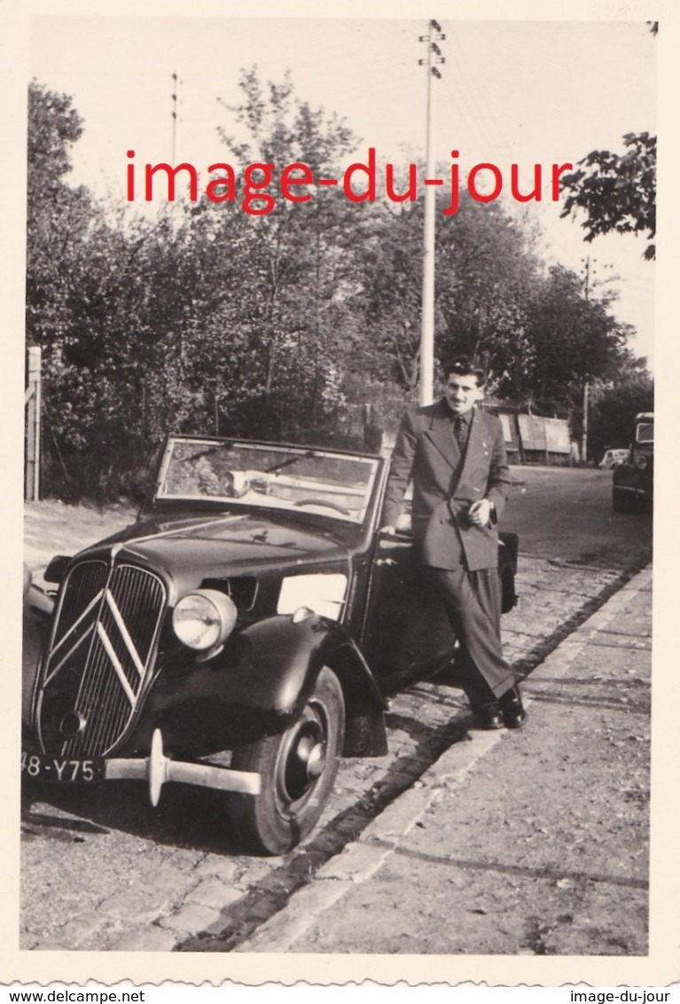 PHOTO ANCIENNE  VOITURE CITROEN TRACTION DÉCAPOTABLE CABRIOLET - Cars