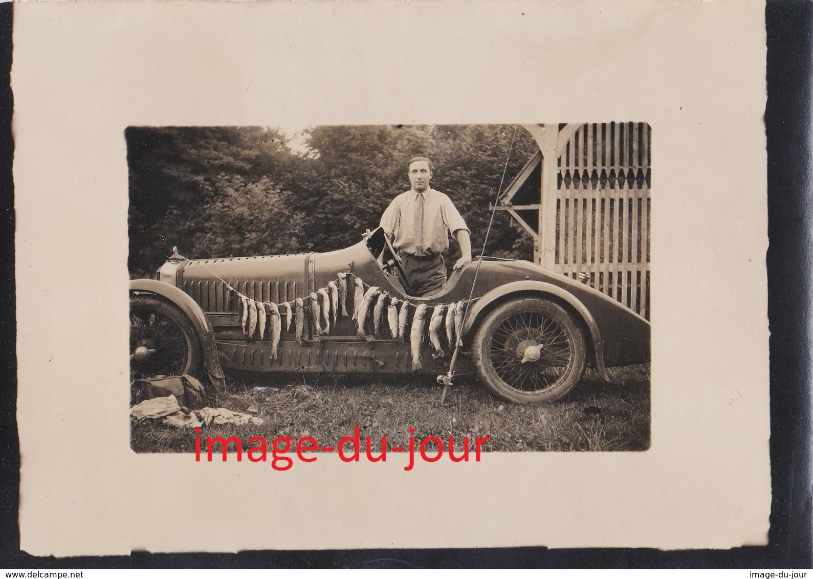 PHOTO ANCIENNE  VOITURE DE SPORT BUGATTI ? - Cars