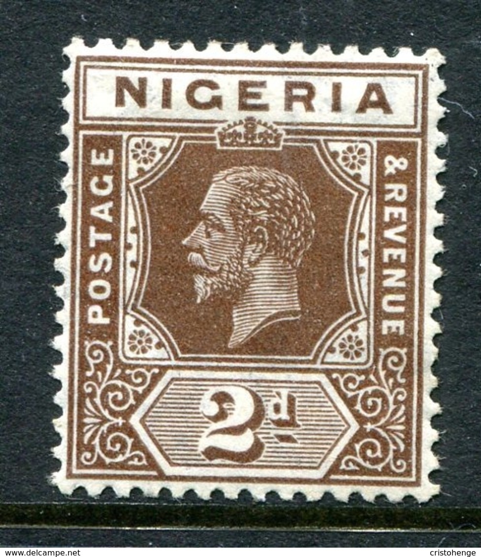 Nigeria 1921-32 KGV - Wmk. Mult. Script CA - 2d Chocolate - Die I - HM (SG 20a) - Nigeria (...-1960)