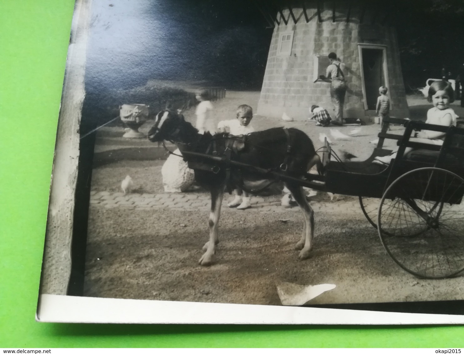 ATTELAGE  CHÈVRE ENFANTS AU PARC DE SPA UNE CARTE - PHOTO DE 1934 + 2 CARTES POSTALES CASCADE MONUMENTALE + 9 PHOTOS - Spa