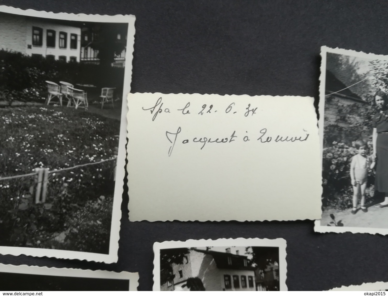 ATTELAGE  CHÈVRE ENFANTS AU PARC DE SPA UNE CARTE - PHOTO DE 1934 + 2 CARTES POSTALES CASCADE MONUMENTALE + 9 PHOTOS