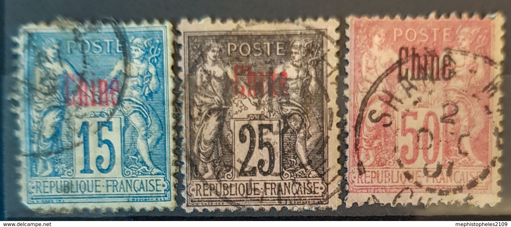 CHINE 1894/1900 - Canceled - YT 6, 8, 11 - 15c 25c 50c - Gebruikt