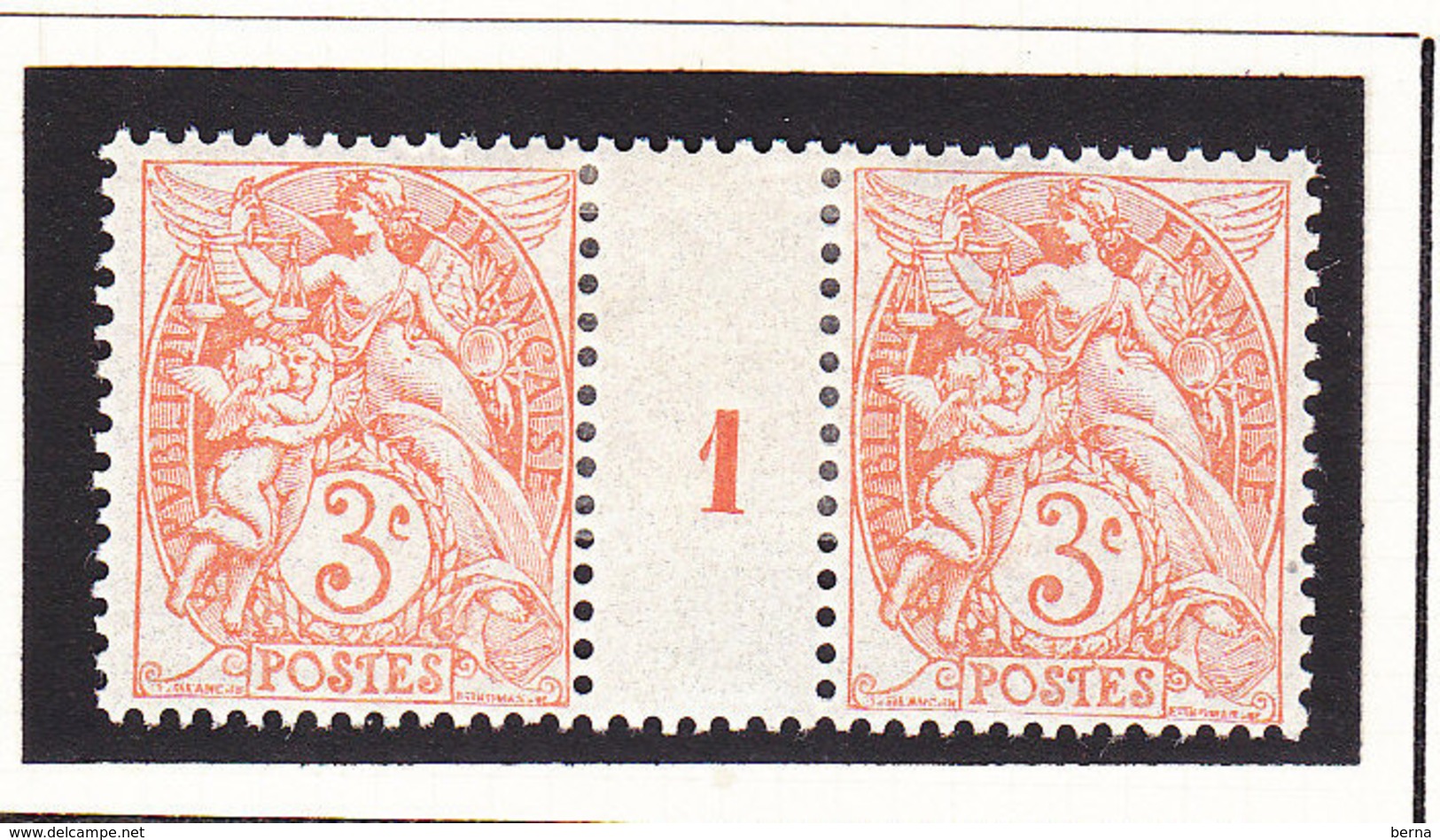 FRANCE 109 PAIRE MILL 1 TYPE IB NEUF CHARNIERE - Millésime