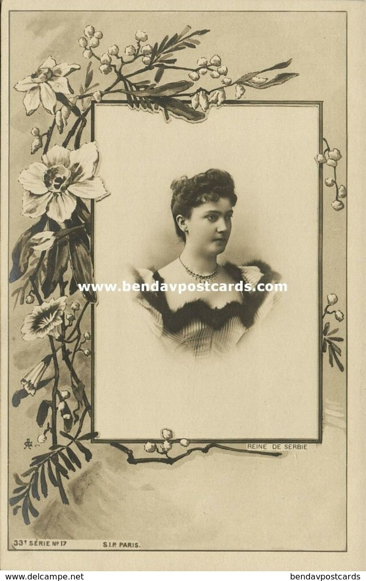 Queen Consort Draginja "Draga" Obrenović Of Serbia (1900) RPPC Postcard - Royal Families