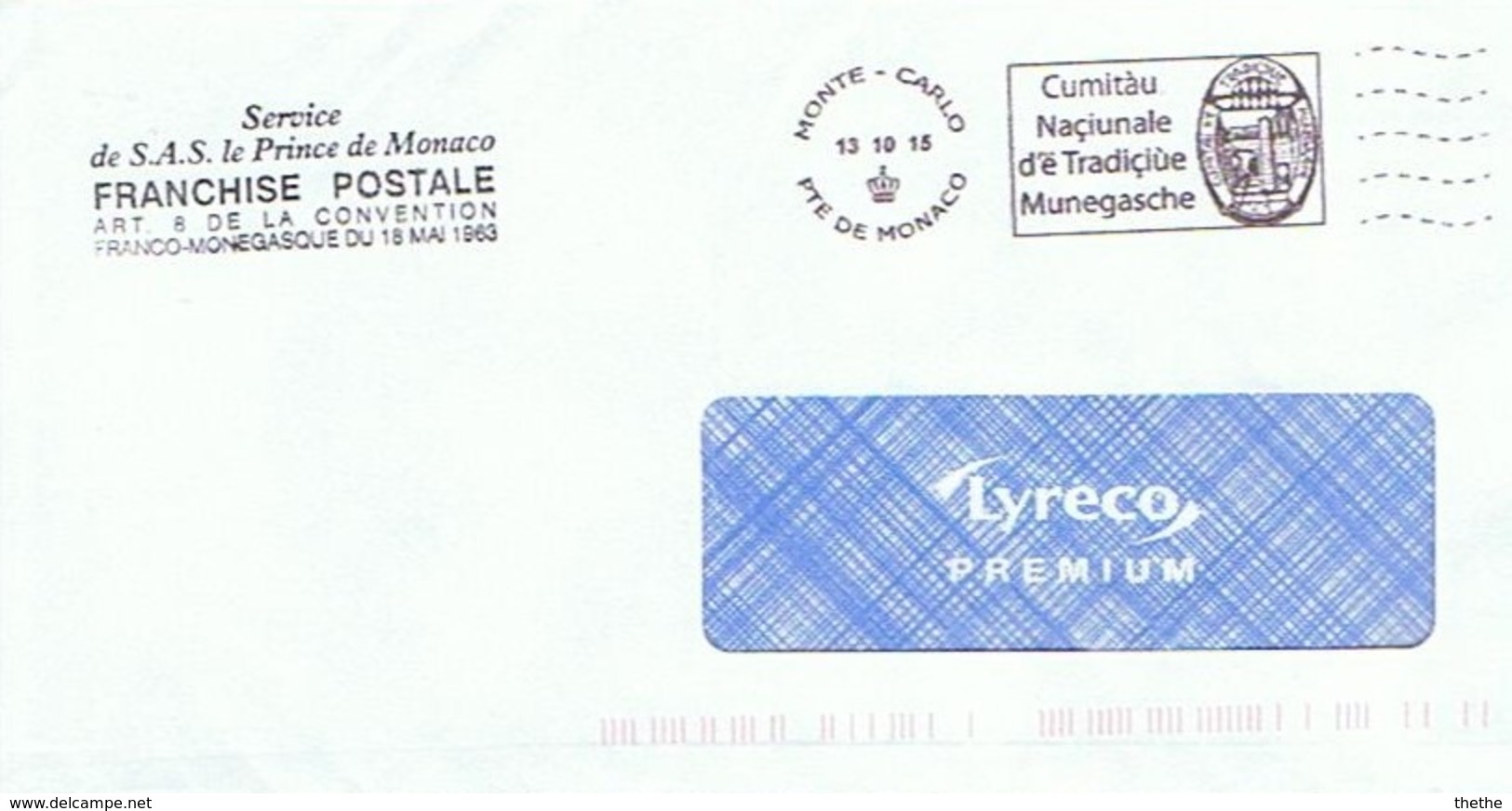 Service De S.A.S. Le Prince De Monaco - Franchise Postale - Franking Machines (EMA)