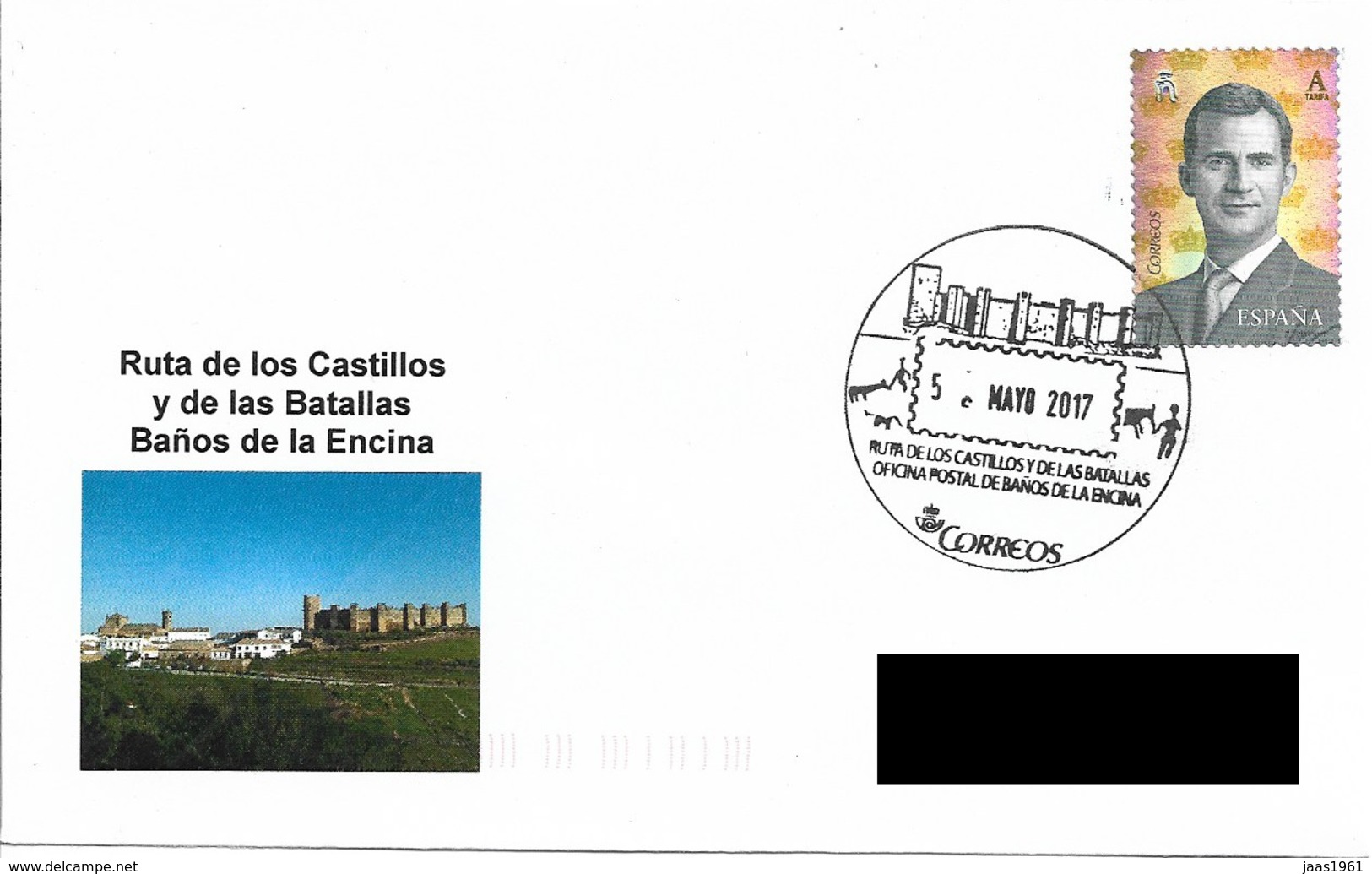 SPAIN. POSTMARK ROUTE OF THE CASTLES AND THE BATTLES. BAÑOS DE LA ENCINA 2017 - Otros & Sin Clasificación