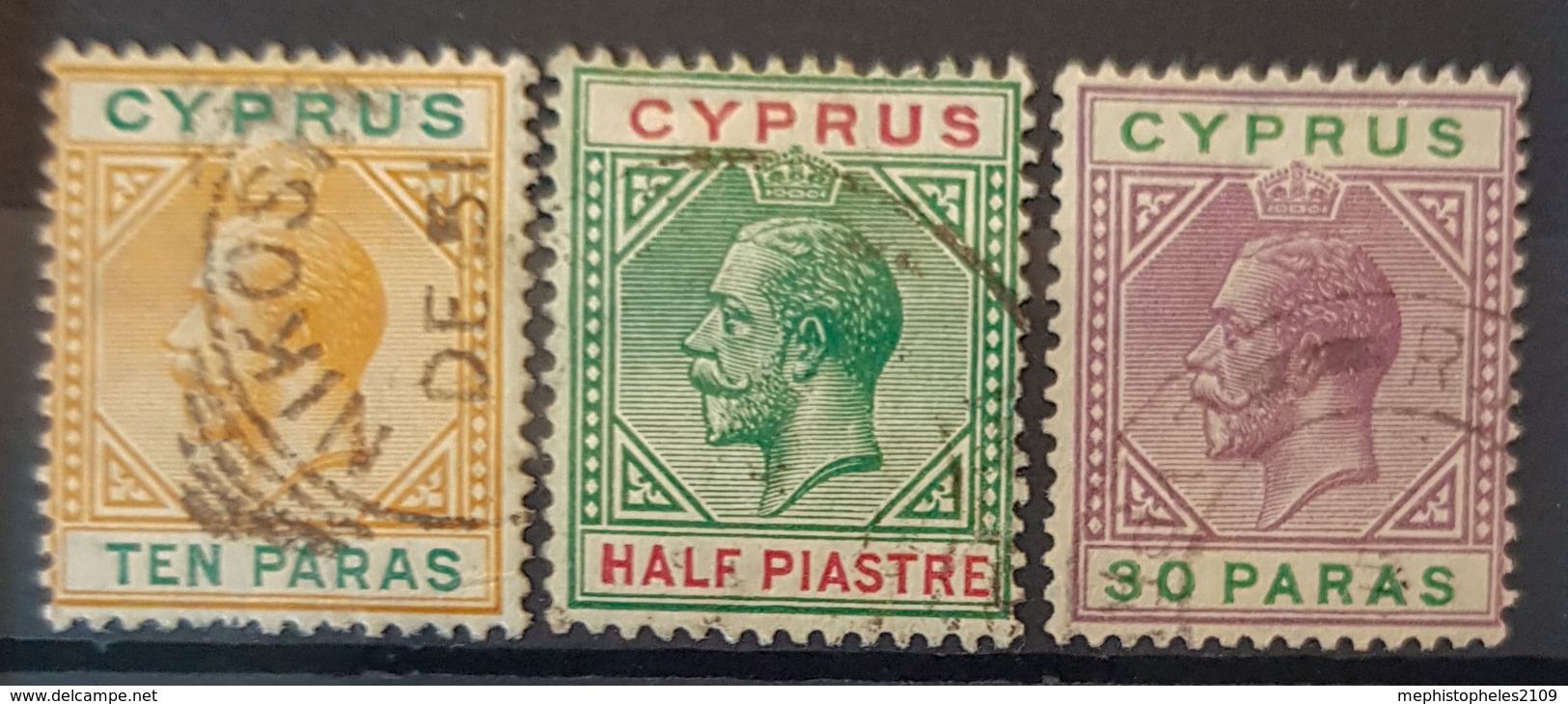 CYPRUS 1912 - Canceled - Sc# 61, 62, 63 - Chypre (...-1960)